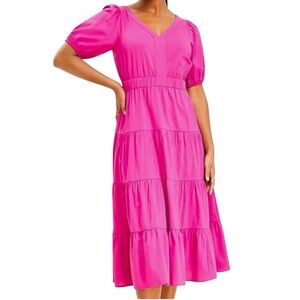 LOFT Fuchsia Midi Dress
